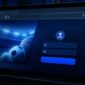Layar laptop menampilkan halaman login taruhan olahraga dengan indikator keamanan browser